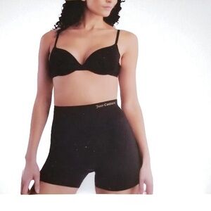 NWT Juicy Couture Body Shaping Scuba Biker High Shorts Black L